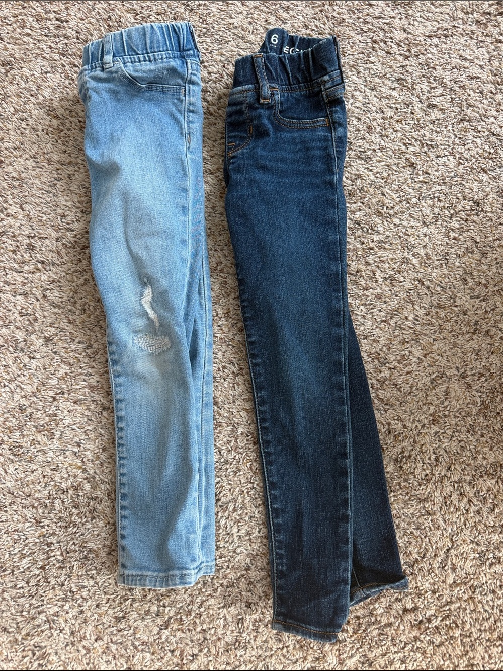 GAP Girls' Dual-Tone Skinny Jeans - Light Blue & Dark Blue